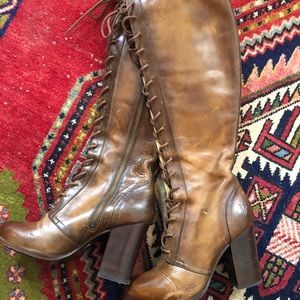 Frye lace up heeled boots- nwot